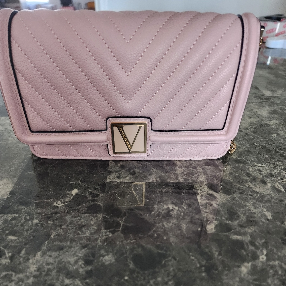 Victoria's Secret Light Pink Quilted Crossbody Bag